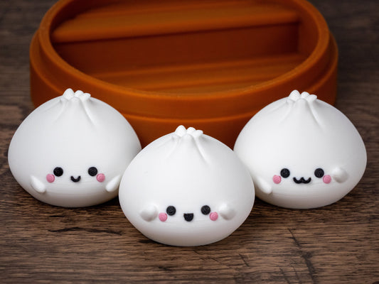 Kawaii Dim Sum Decor - Cute Dumpling Gift - Mini Bao Figurines - Asian Cuisine Decor - Novelty Foodie Gifts - Adorable Food Replica