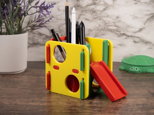 Activity Gym Pencil Holder - Kidcore Desktop Decor - Preschool Teacher Gift - Daycare Pen Holder - Toothbrush Organizer - Paint Brush Cup