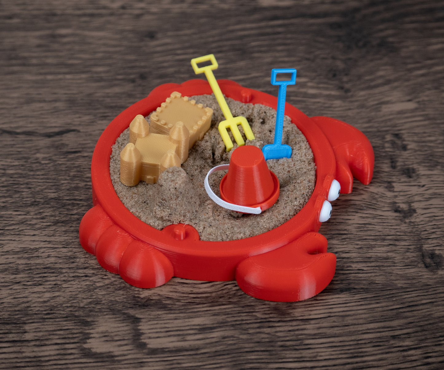 Mini Crab Sandbox w/ Sand and Tools - Kidcore Decor - Zen Sensory Desk Toy - 90s Nostalgic Office Gift - Coworker Secret Santa Gift