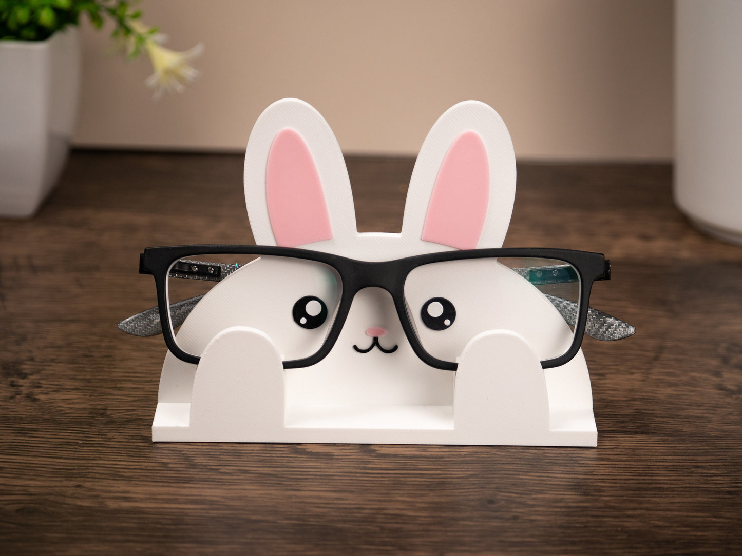 Bunny Eyeglass Stand - Rabbit Glasses Holder - Mothers Day Gift - Cute Nightstand Gift - Kawaii Desk Decor - Kids Glasses Stand