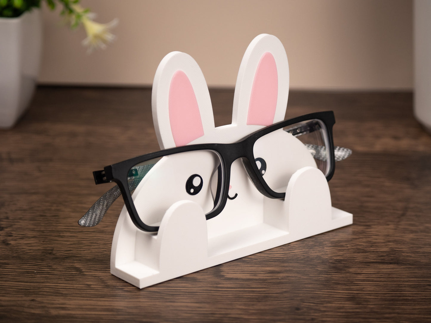 Bunny Eyeglass Stand - Rabbit Glasses Holder - Mothers Day Gift - Cute Nightstand Gift - Kawaii Desk Decor - Kids Glasses Stand