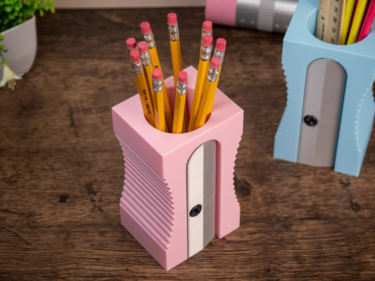 Giant Sharpener Pencil Holder - Gifts for Teachers, Artists, and Woodworkers - Classroom Decor - Unique Pencil Cup - 3D Printed Organizer