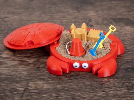 Mini Crab Sandbox w/ Sand and Tools - Kidcore Decor - Zen Sensory Desk Toy - 90s Nostalgic Office Gift - Coworker Secret Santa Gift