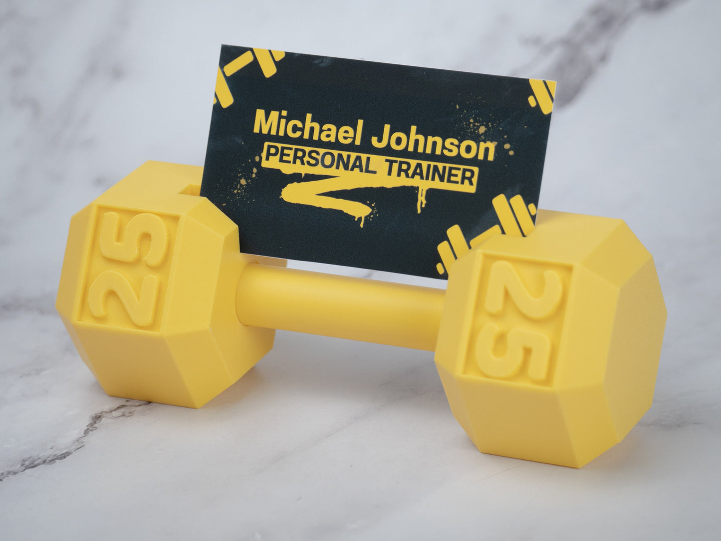 Dumbbell Business Card Holder - Fitness Office Decor - Gym Business Gift - Personal Trainer Desk Accessory - 3D Printed Mini Gym Equipment