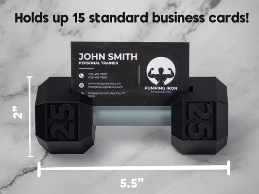 Dumbbell Business Card Holder - Fitness Office Decor - Gym Business Gift - Personal Trainer Desk Accessory - 3D Printed Mini Gym Equipment