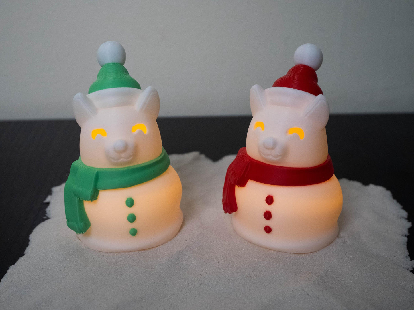 Dog Snowman with LED Tea Light - Christmas Home Decor - Gifts for Dog Lovers - Office Desk Winter Decor - Holiday Pet Night Light