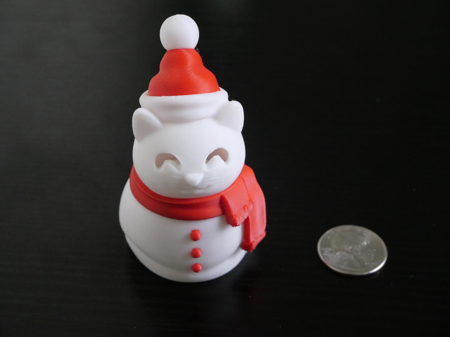 Cat Snowman with LED Tea Light - Christmas Home Decor - Gifts for Cat Lovers - Office Desk Winter Decor - Holiday Pet Night Light