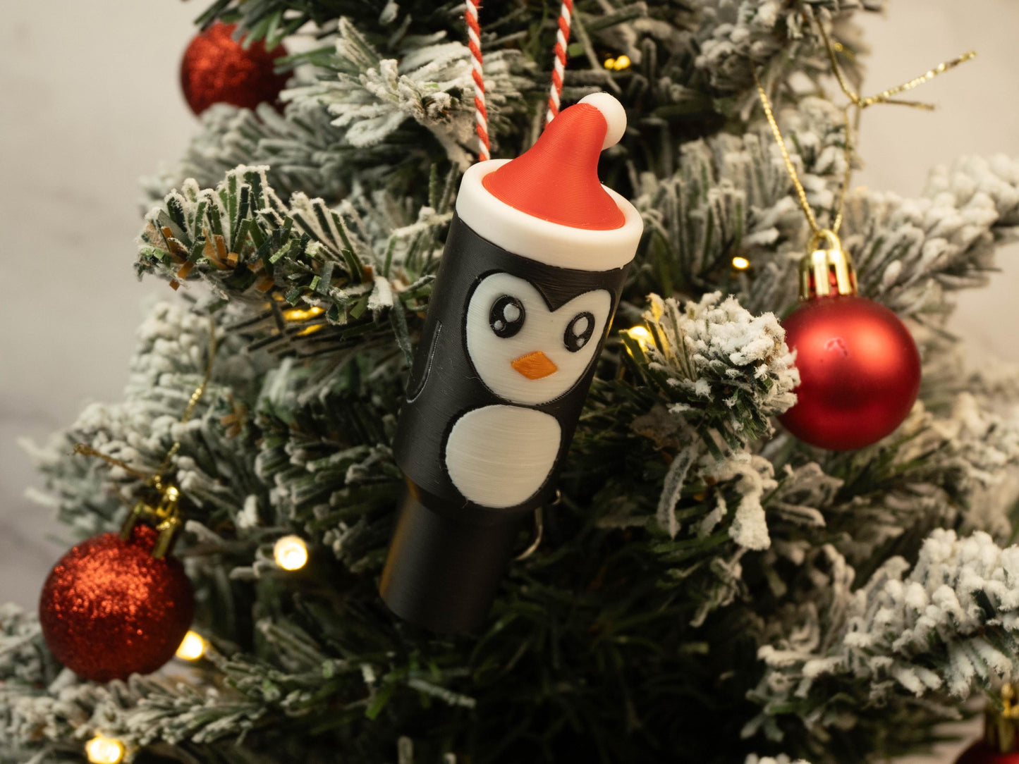 Christmas Tumbler Ornament Keychains - Lip Balm Holder - Tree Money Ornament - Secret Santa Gift - Stocking Stuffer - Holiday Keepsake