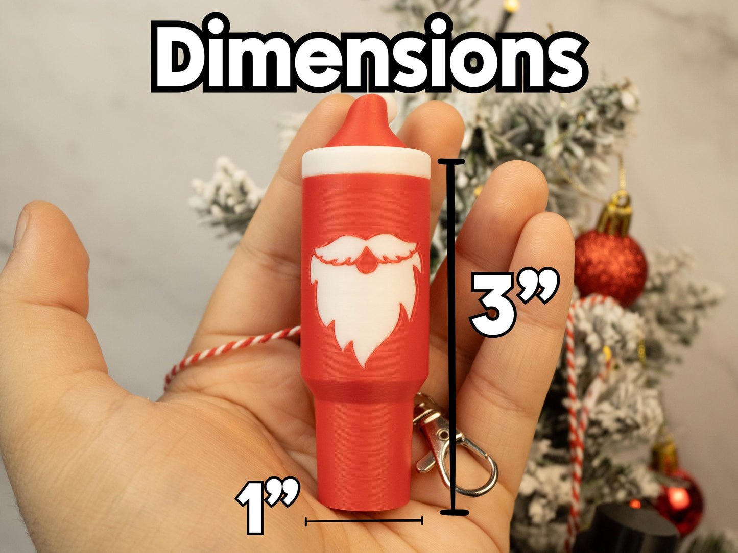 Christmas Tumbler Ornament Keychains - Lip Balm Holder - Tree Money Ornament - Secret Santa Gift - Stocking Stuffer - Holiday Keepsake