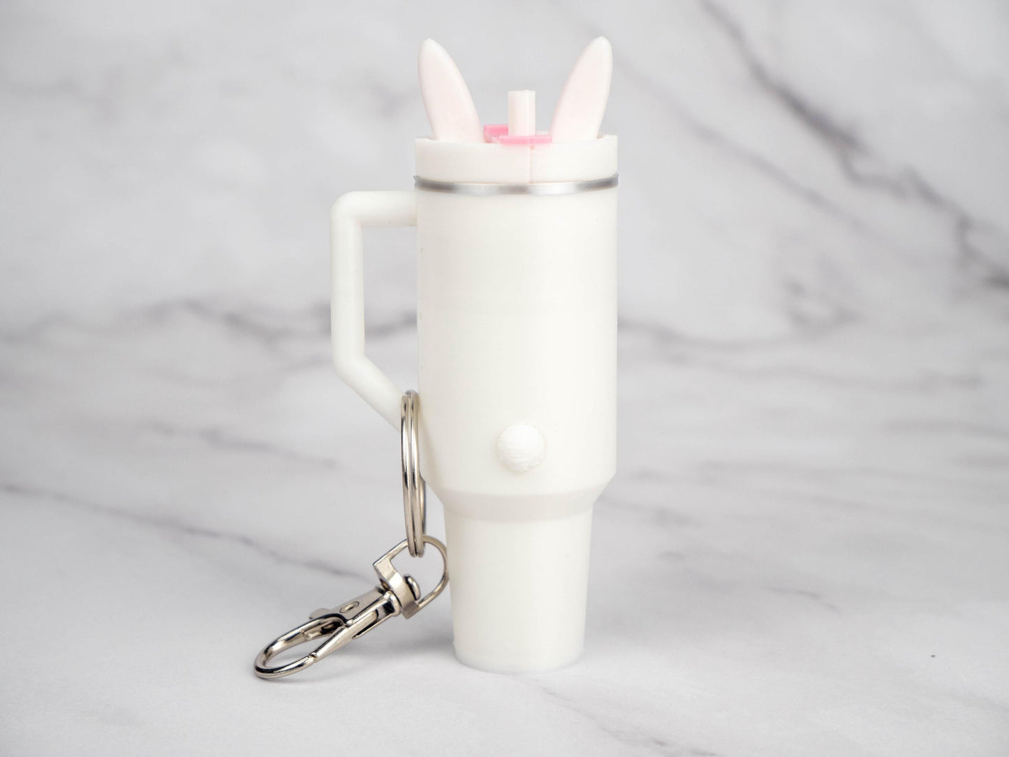 Bunny Tumbler Lip Balm Holder - Compatible with Chapstick - Easter Basket Keychain - Kawaii Gifts For Her - Rabbit Lover Gift