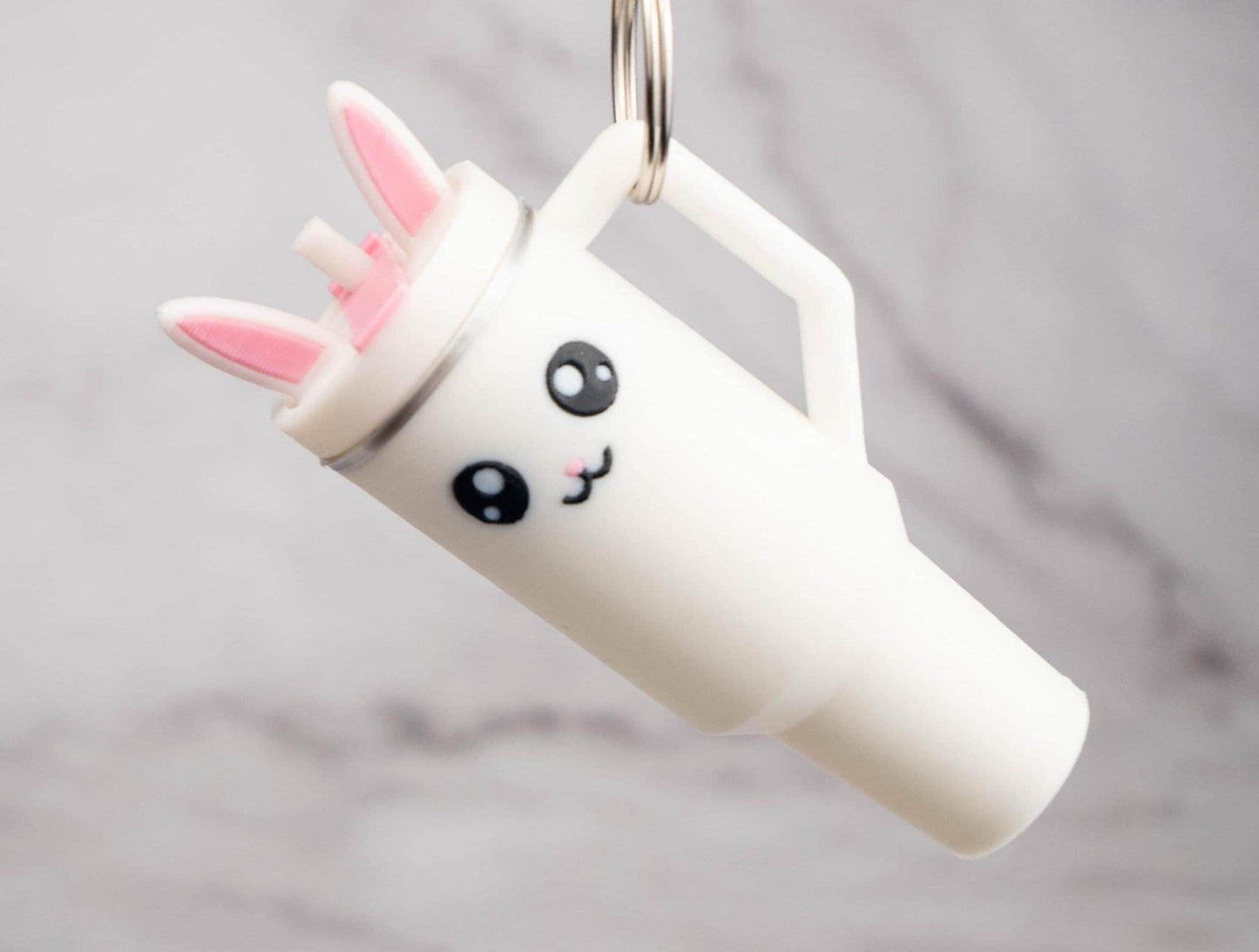 Bunny Tumbler Lip Balm Holder - Compatible with Chapstick - Easter Basket Keychain - Kawaii Gifts For Her - Rabbit Lover Gift