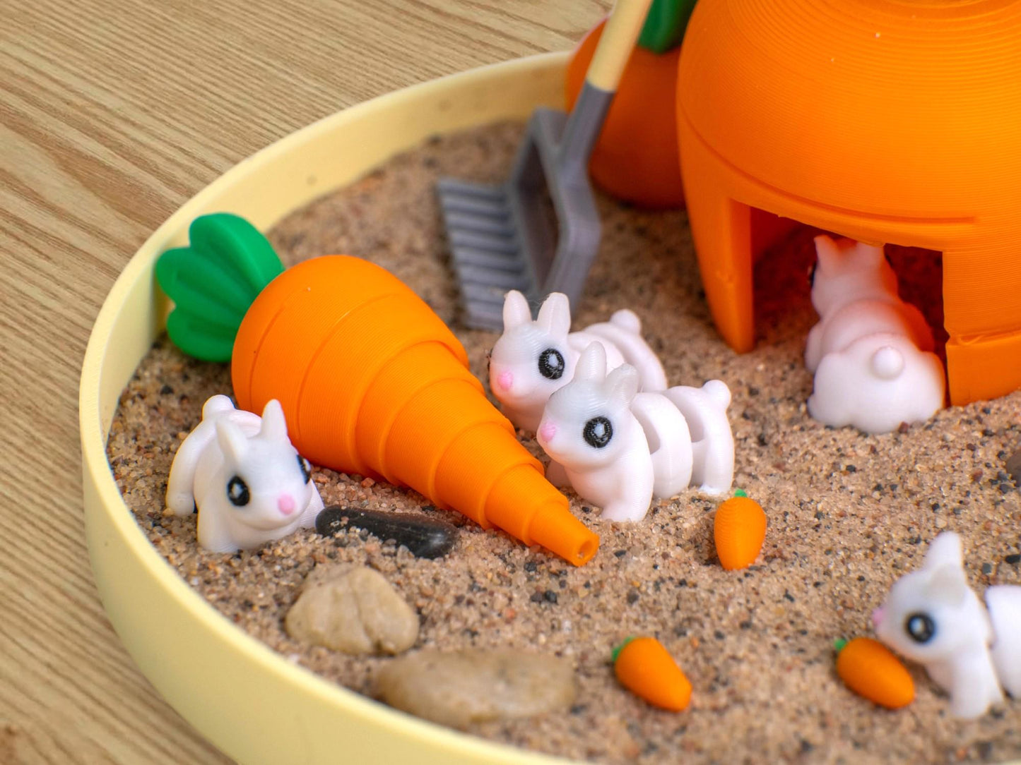 Bunny Zen Garden - Fidget Desk Sandbox - Cubicle Decor - Office Stress Relief Toy - Sensory Therapy - Mothers Day - Anxiety Gifts for Her