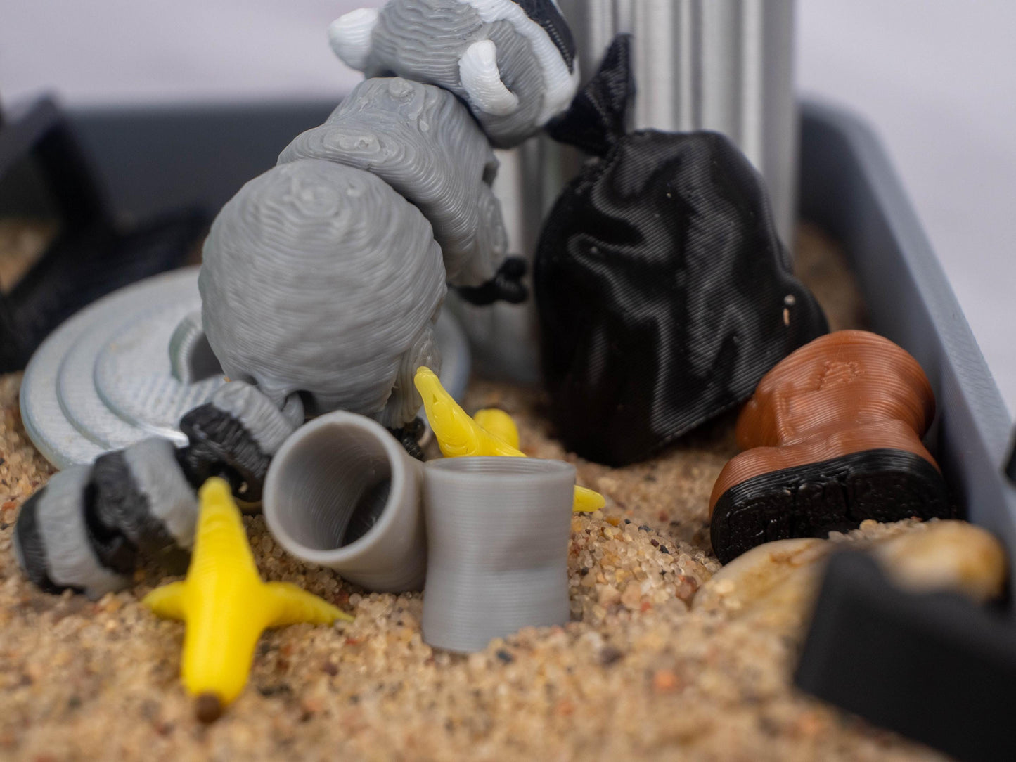 Garbage Fire Zen Garden - Fidget Dumpster Sandbox Toy - Cubicle Decor - Sensory Desk Gift - Mothers Day - Raccoon Desk Pet - Funny Gag Gift
