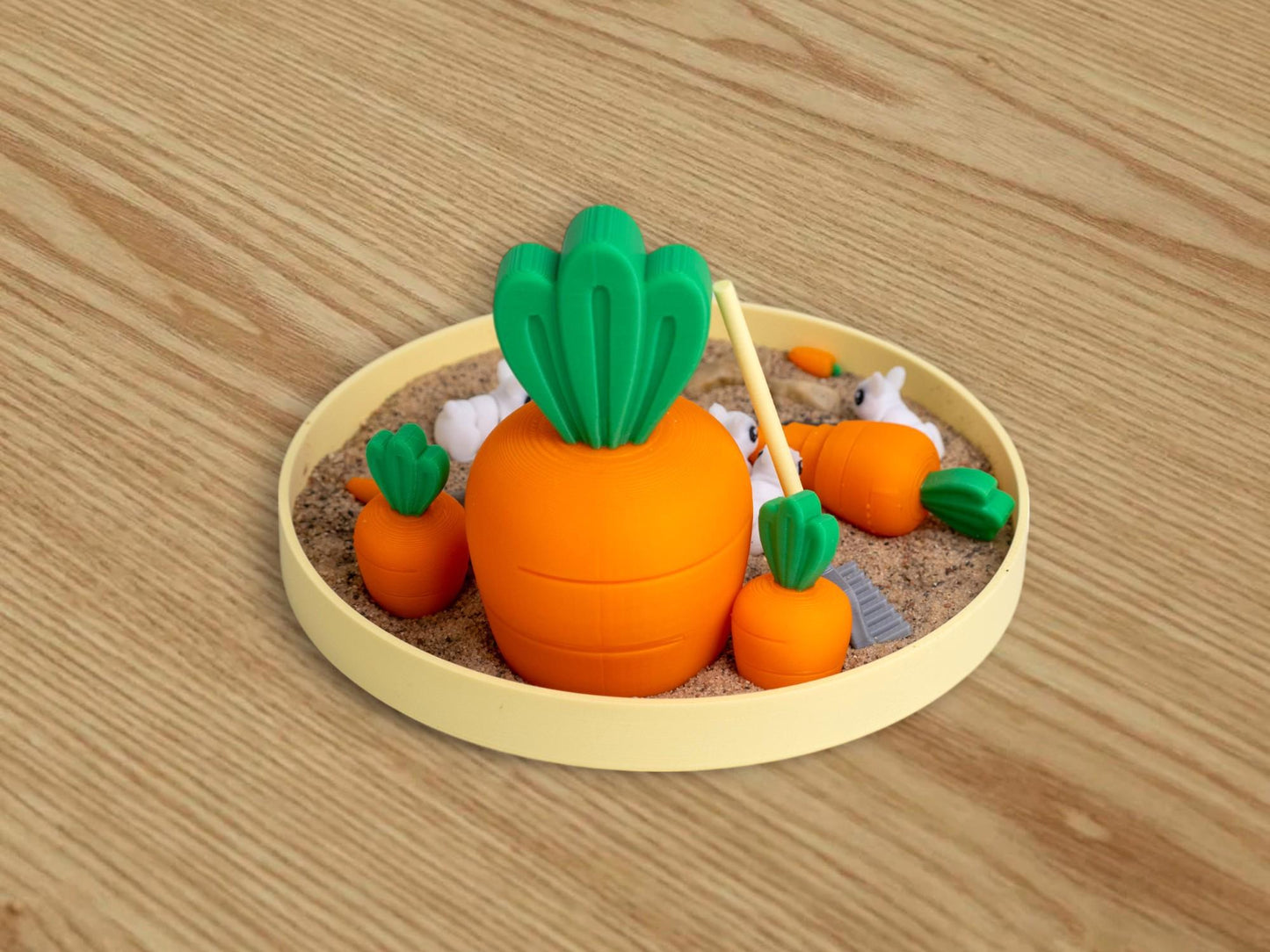 Bunny Zen Garden - Fidget Desk Sandbox - Cubicle Decor - Office Stress Relief Toy - Sensory Therapy - Mothers Day - Anxiety Gifts for Her
