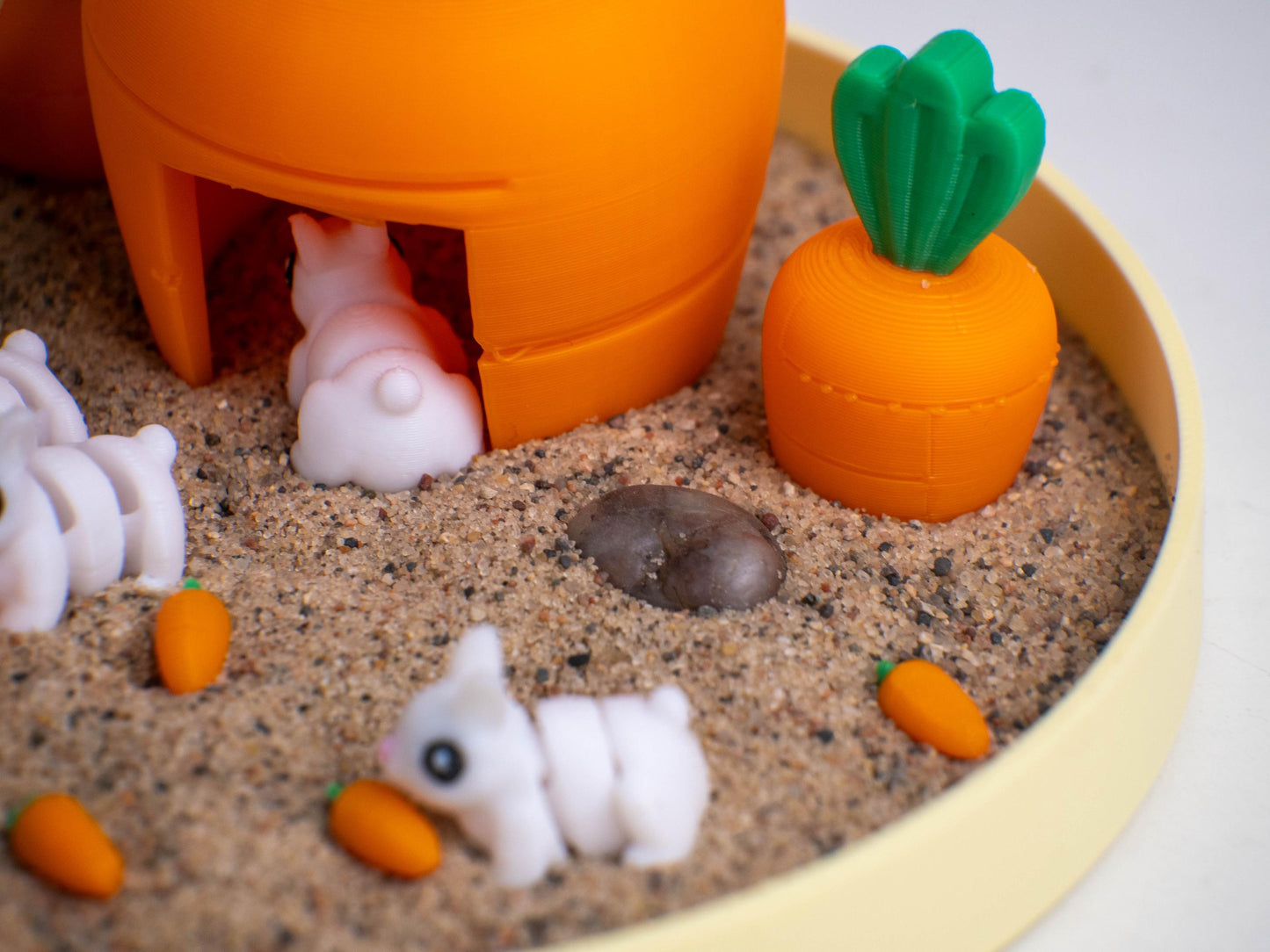 Bunny Zen Garden - Fidget Desk Sandbox - Cubicle Decor - Office Stress Relief Toy - Sensory Therapy - Mothers Day - Anxiety Gifts for Her