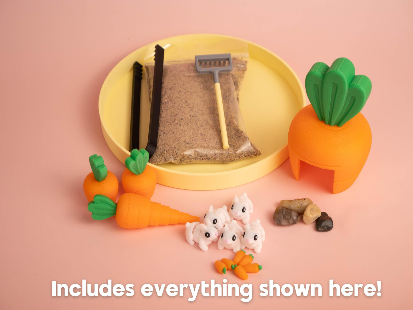 Bunny Zen Garden - Fidget Desk Sandbox - Cubicle Decor - Office Stress Relief Toy - Sensory Therapy - Mothers Day - Anxiety Gifts for Her