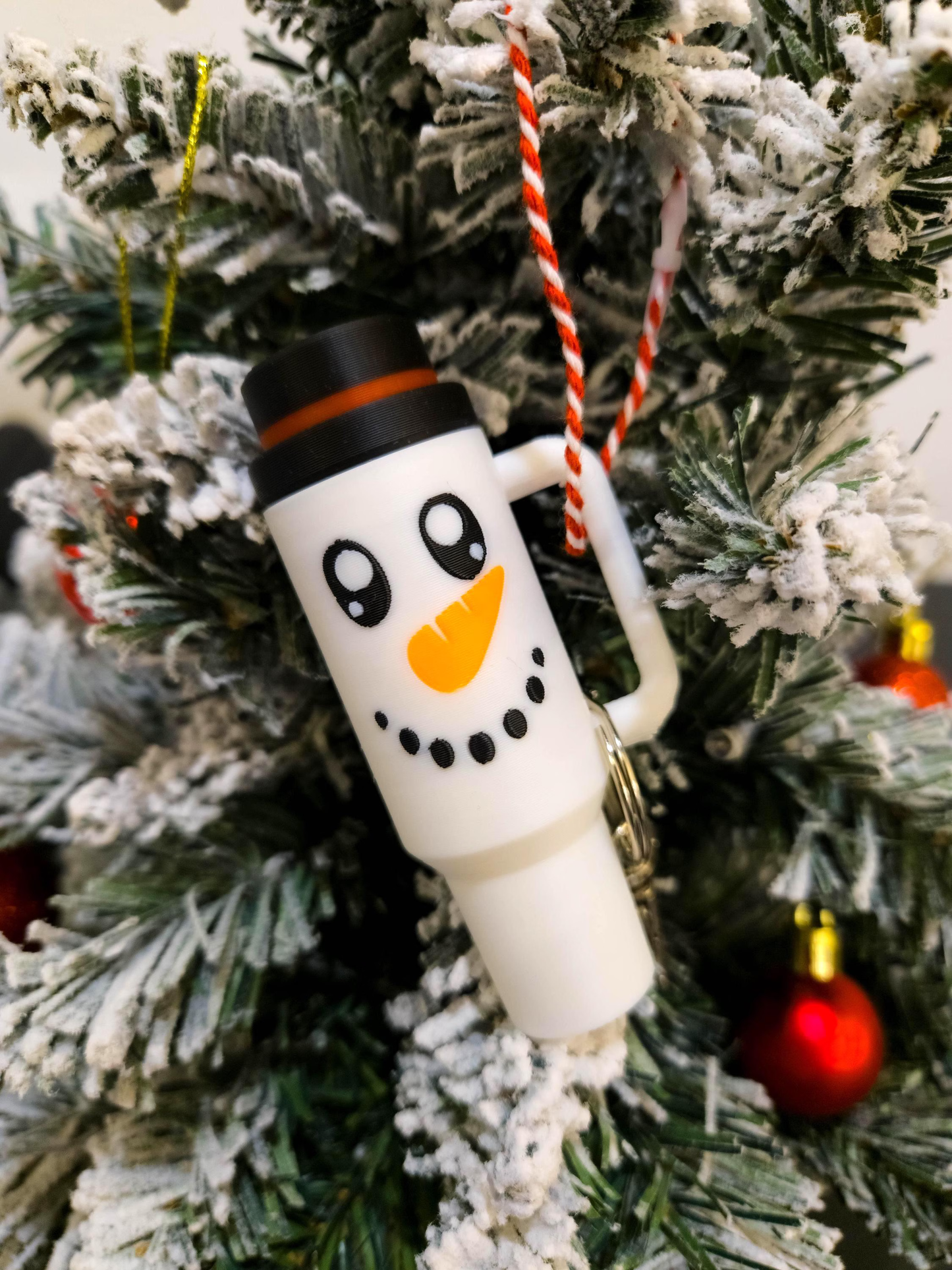 Christmas Tumbler Ornament Keychains - Lip Balm Holder - Tree Money Ornament - Secret Santa Gift - Stocking Stuffer - Holiday Keepsake