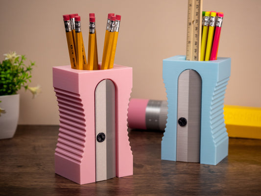 Giant Sharpener Pencil Holder - Gifts for Teachers, Artists, and Woodworkers - Classroom Decor - Unique Pencil Cup - 3D Printed Organizer