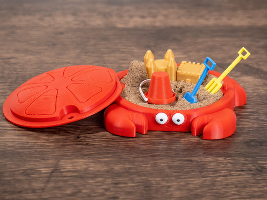 Mini Crab Sandbox w/ Sand and Tools - Kidcore Decor - Zen Sensory Desk Toy - 90s Nostalgic Office Gift - Coworker Secret Santa Gift