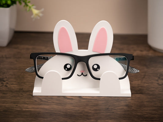 Bunny Eyeglass Stand - Rabbit Glasses Holder - Mothers Day Gift - Cute Nightstand Gift - Kawaii Desk Decor - Kids Glasses Stand