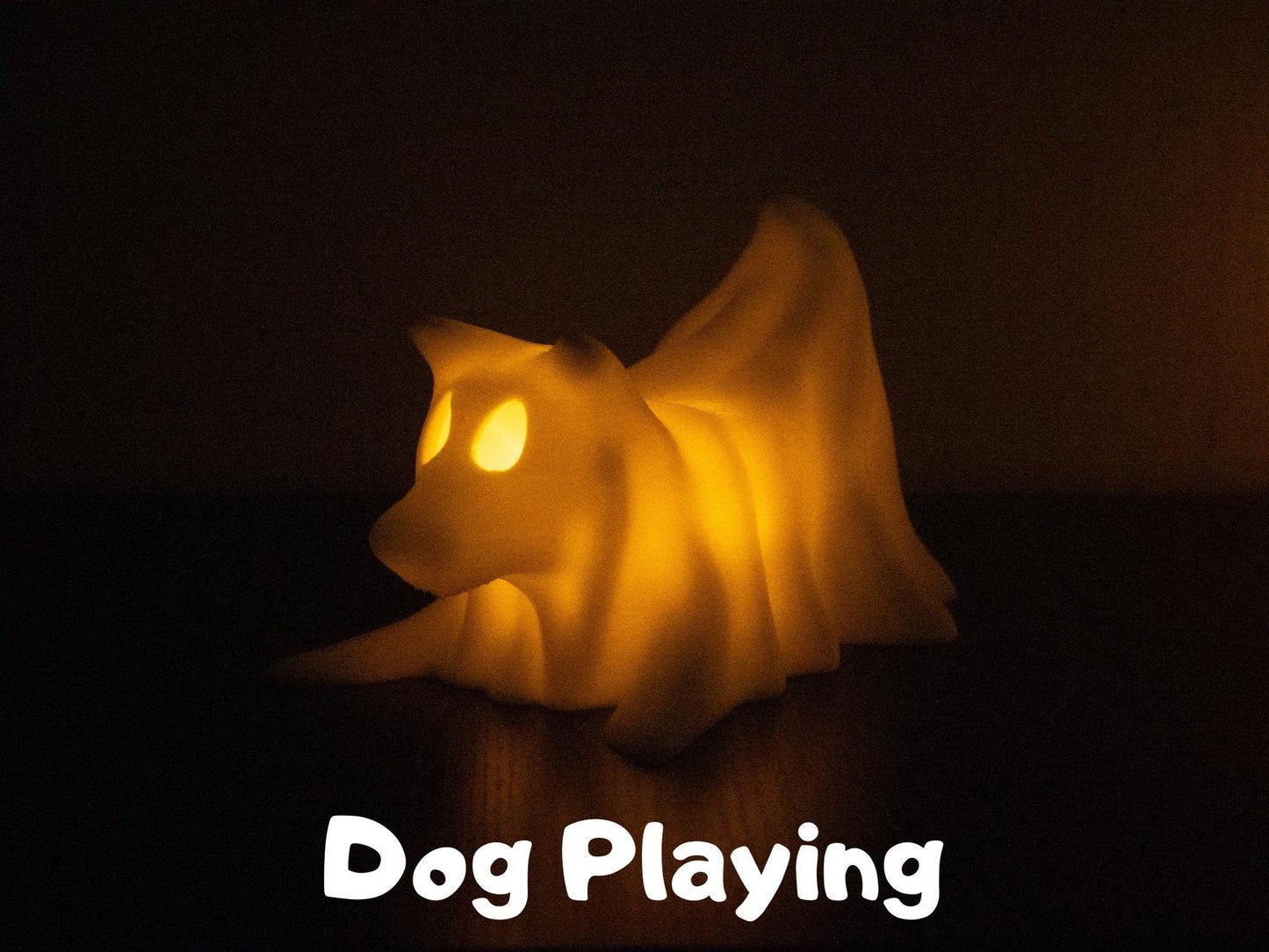 Ghost Dogs with LED Tea Lights - Halloween Home Decor - Gifts for Dog Lovers - Office Desk Autumn Decor - 3D Printed Ghost Pet Night Light