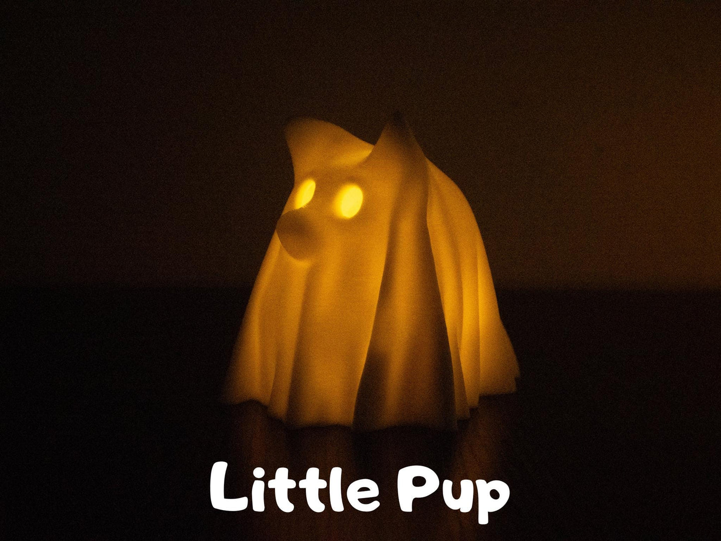 Ghost Dogs with LED Tea Lights - Halloween Home Decor - Gifts for Dog Lovers - Office Desk Autumn Decor - 3D Printed Ghost Pet Night Light