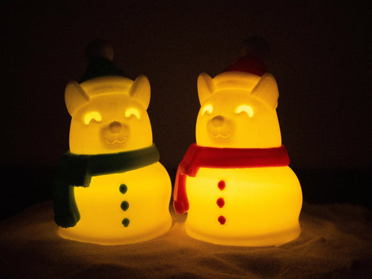 Dog Snowman with LED Tea Light - Christmas Home Decor - Gifts for Dog Lovers - Office Desk Winter Decor - Holiday Pet Night Light