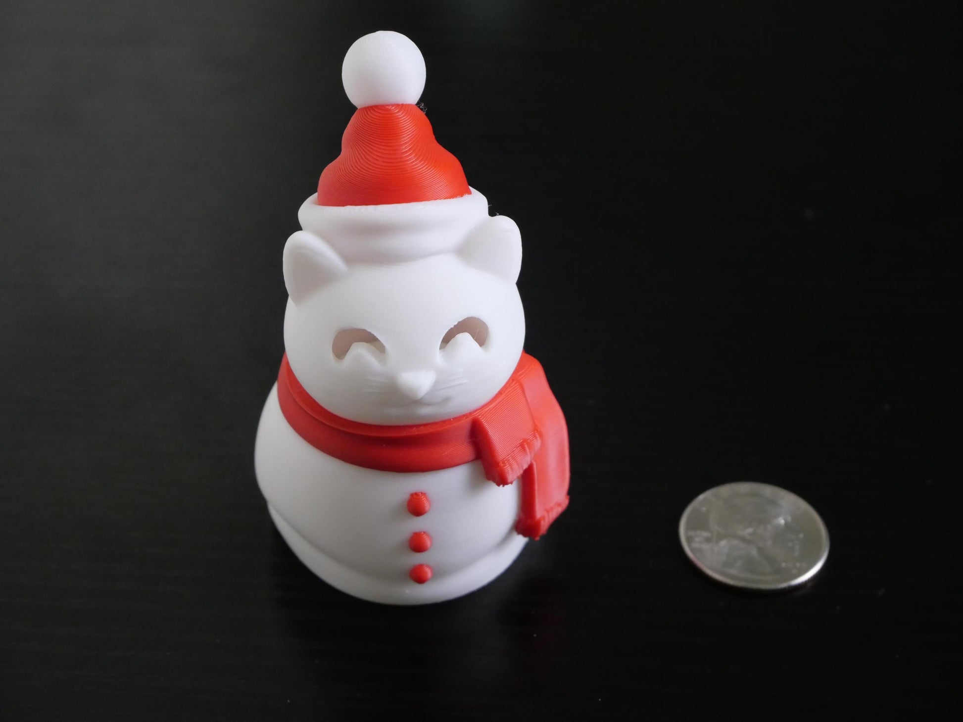 Cat Snowman with LED Tea Light - Christmas Home Decor - Gifts for Cat Lovers - Office Desk Winter Decor - Holiday Pet Night Light