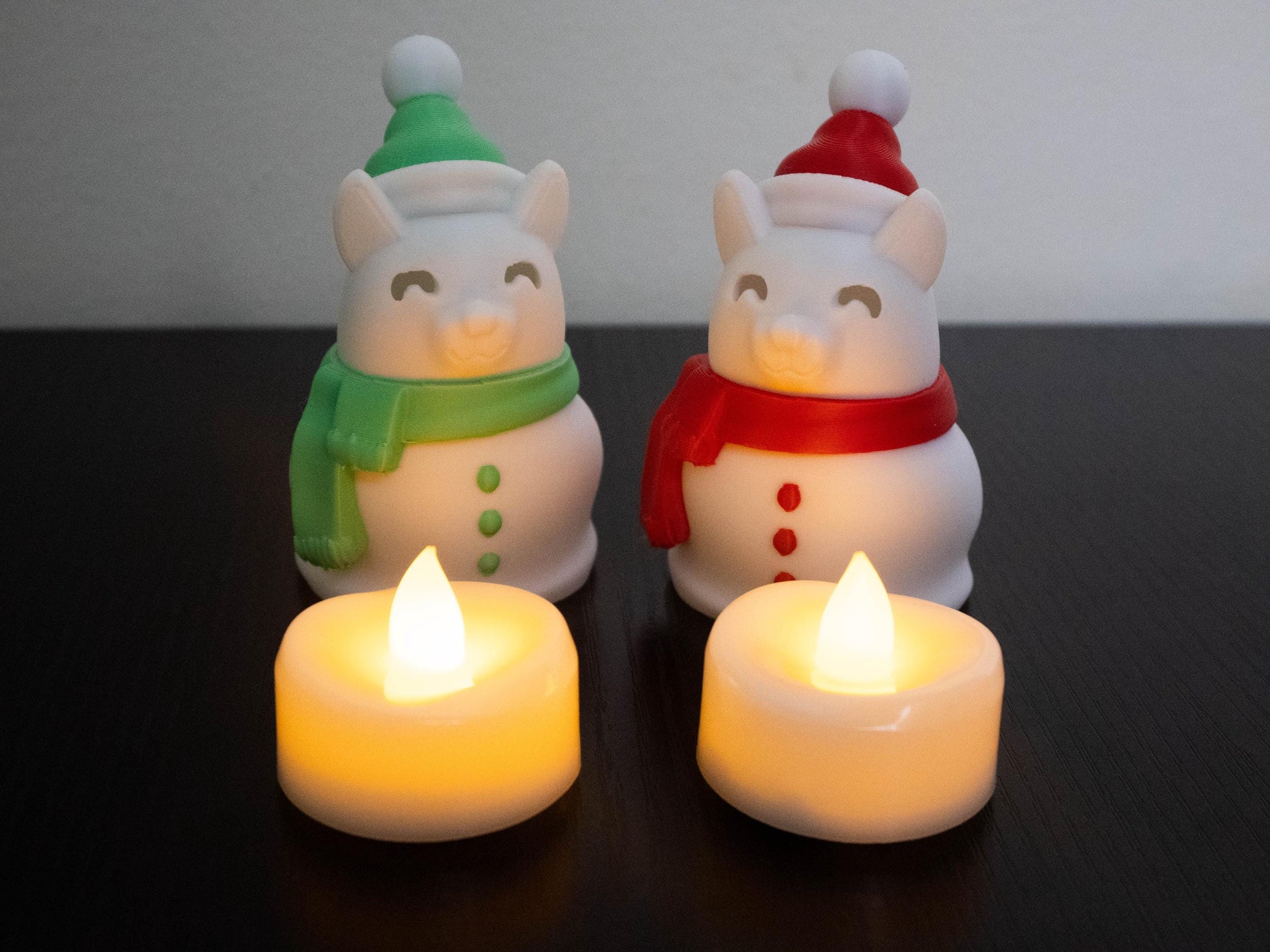 Dog Snowman with LED Tea Light - Christmas Home Decor - Gifts for Dog Lovers - Office Desk Winter Decor - Holiday Pet Night Light