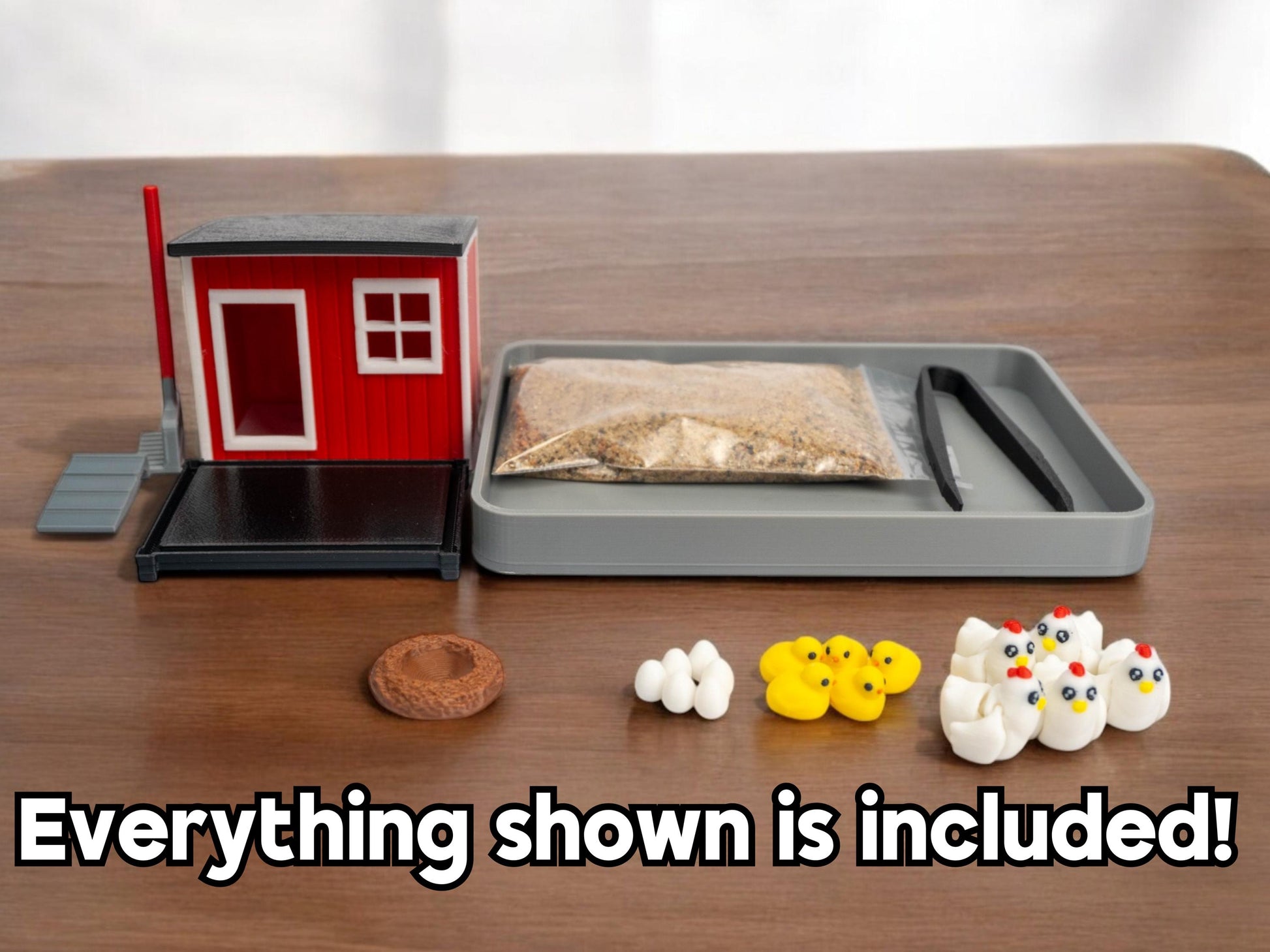 Chicken Zen Garden - Fidget Sandbox Toy - Cubicle Decor - Mini Farmhouse Figurines - Fathers Day - Sensory Therapy Desk Pet