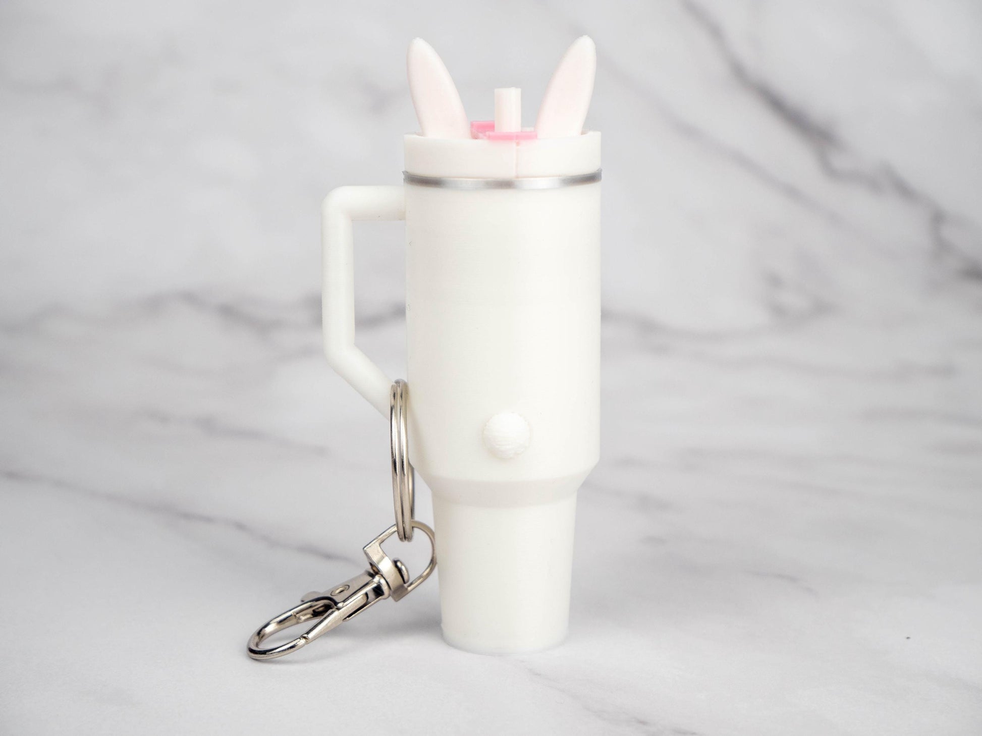 Bunny Tumbler Lip Balm Holder - Compatible with Chapstick - Easter Basket Keychain - Kawaii Gifts For Her - Rabbit Lover Gift