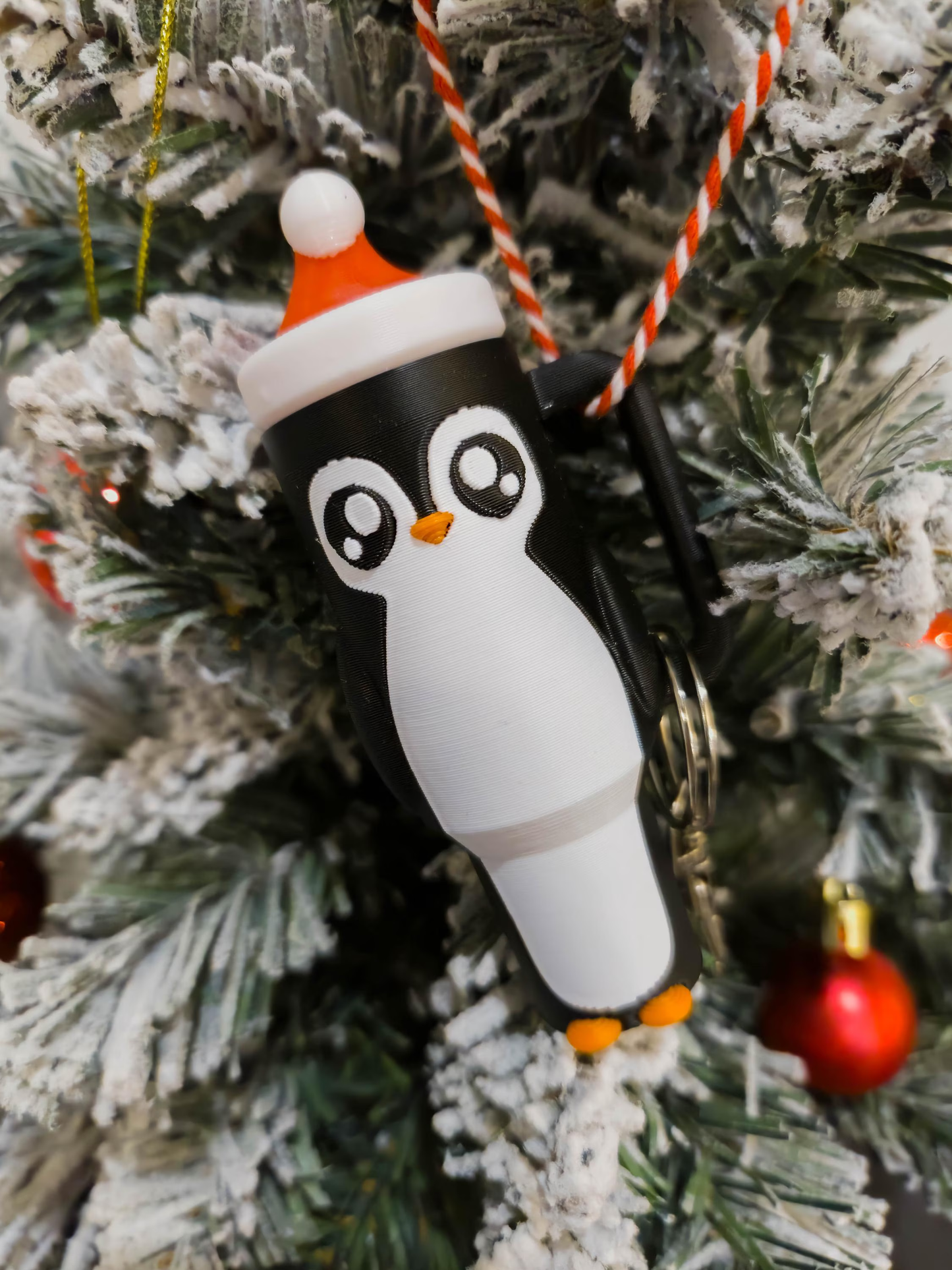 Christmas Tumbler Ornament Keychains - Lip Balm Holder - Tree Money Ornament - Secret Santa Gift - Stocking Stuffer - Holiday Keepsake