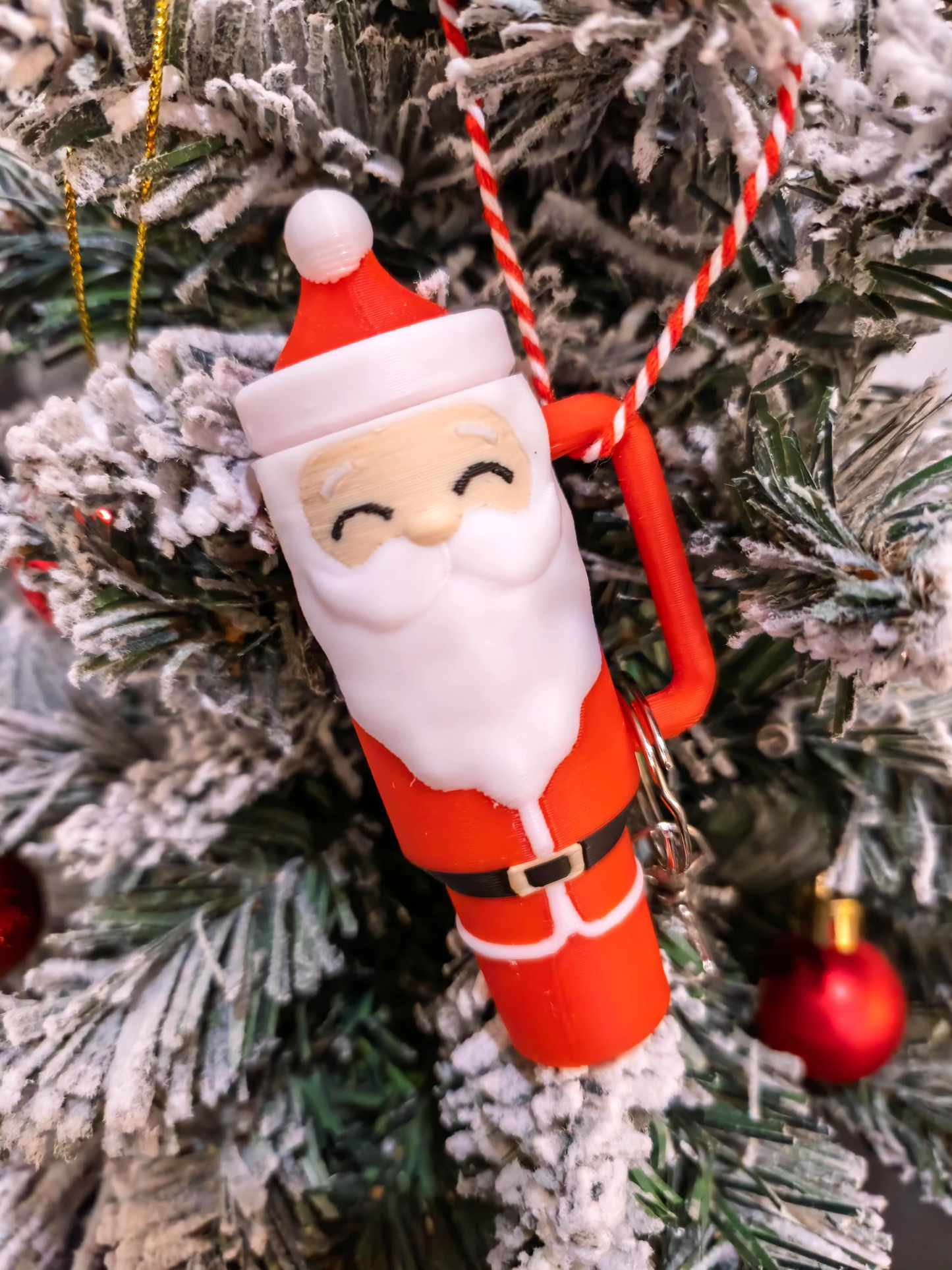 Christmas Tumbler Ornament Keychains - Lip Balm Holder - Tree Money Ornament - Secret Santa Gift - Stocking Stuffer - Holiday Keepsake