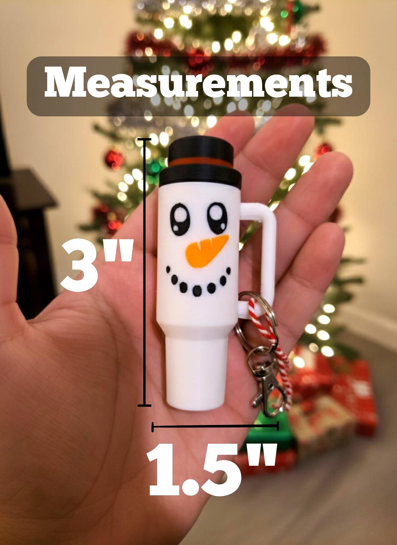 Christmas Tumbler Ornament Keychains - Lip Balm Holder - Tree Money Ornament - Secret Santa Gift - Stocking Stuffer - Holiday Keepsake