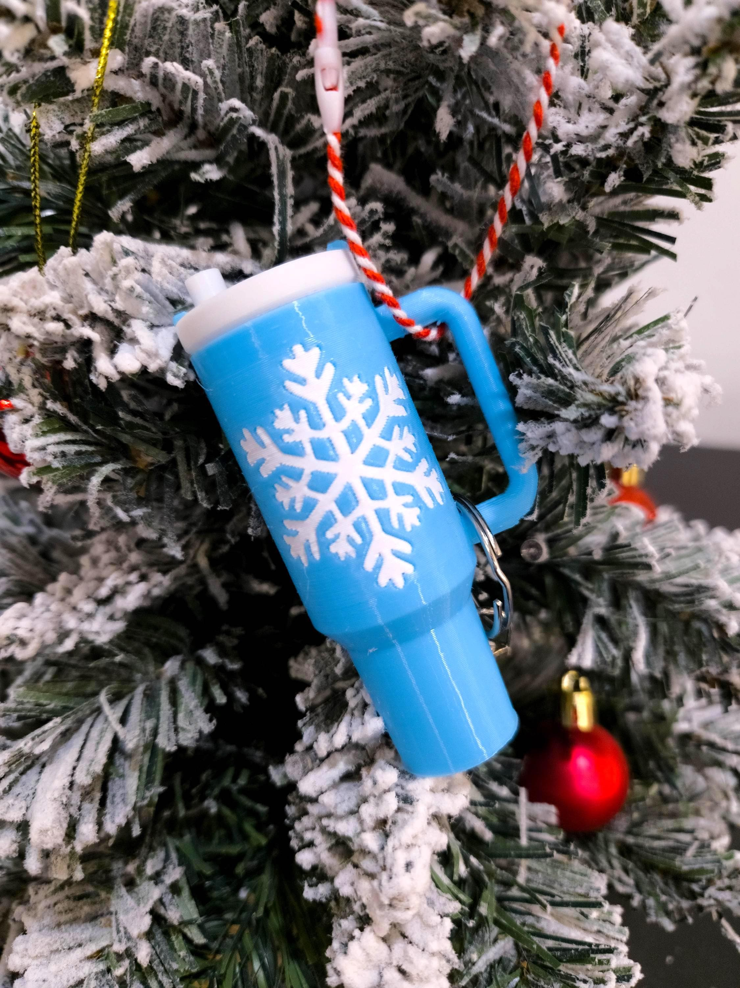 Christmas Tumbler Ornament Keychains - Lip Balm Holder - Tree Money Ornament - Secret Santa Gift - Stocking Stuffer - Holiday Keepsake