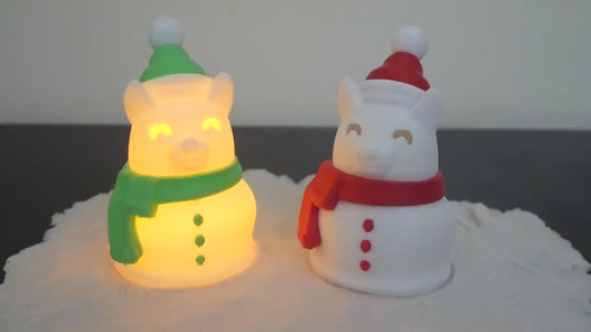 Dog Snowman with LED Tea Light - Christmas Home Decor - Gifts for Dog Lovers - Office Desk Winter Decor - Holiday Pet Night Light
