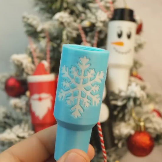 Christmas Tumbler Ornament Keychains - Lip Balm Holder - Tree Money Ornament - Secret Santa Gift - Stocking Stuffer - Holiday Keepsake