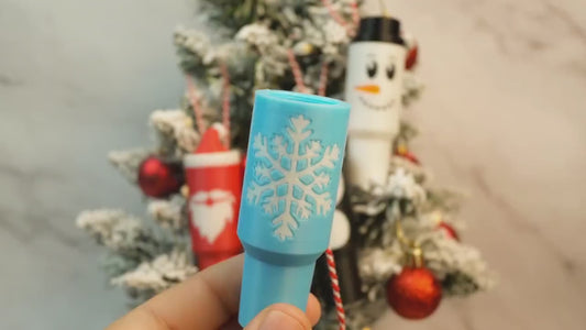 Christmas Tumbler Ornament Keychains - Lip Balm Holder - Tree Money Ornament - Secret Santa Gift - Stocking Stuffer - Holiday Keepsake