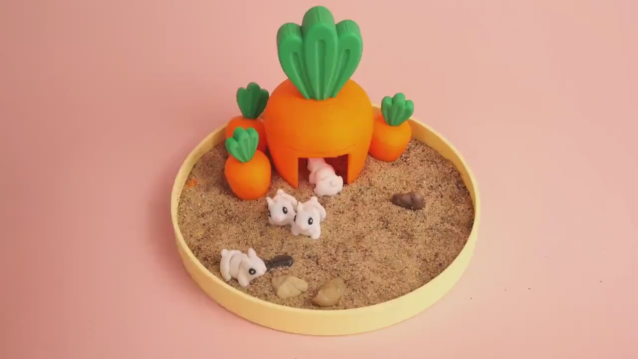 Bunny Zen Garden - Fidget Desk Sandbox - Cubicle Decor - Office
