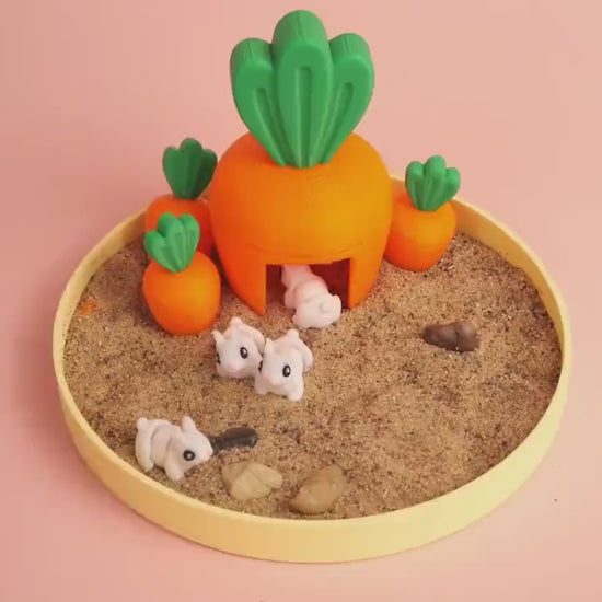 Bunny Zen Garden - Fidget Desk Sandbox  - Cubicle Decor - Office Stress Relief Toy - Sensory Therapy - Mothers Day - Anxiety Gifts for Her